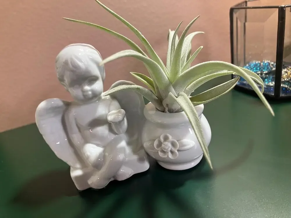 White Ceramic Cherub Angel Planter Vase | Cottagecore Romantic Decor